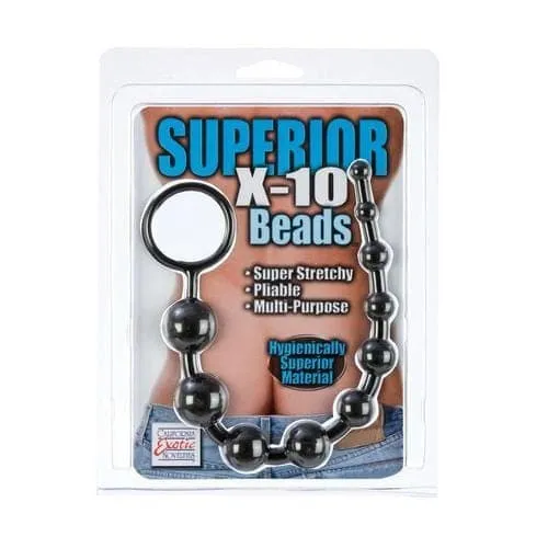 CalExotics Anal Superior X10 Beads Black