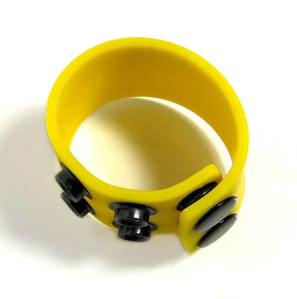 Rascal Male Sex Toys Boneyard 15inch Silicone Ball Strap 3 Snap Yellow