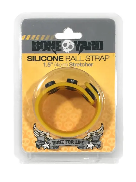 Rascal Male Sex Toys Boneyard 15inch Silicone Ball Strap 3 Snap Yellow