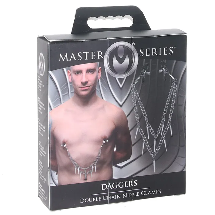 XR Brands Dildos Master Series Daggers Double Chain Nipple Clamps