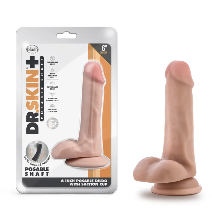 Dildos Blush Dr Skin Plus By Blush Realistic Vanilla 65Inch Long Soft Yet Erect Posable Dildo With Balls Suction Cup Base Dildos Blush Dr Skin Plus By Blush Realistic Vanilla 65Inch Long Soft Yet Erect Posable Dildo With Balls Suction Cup Base