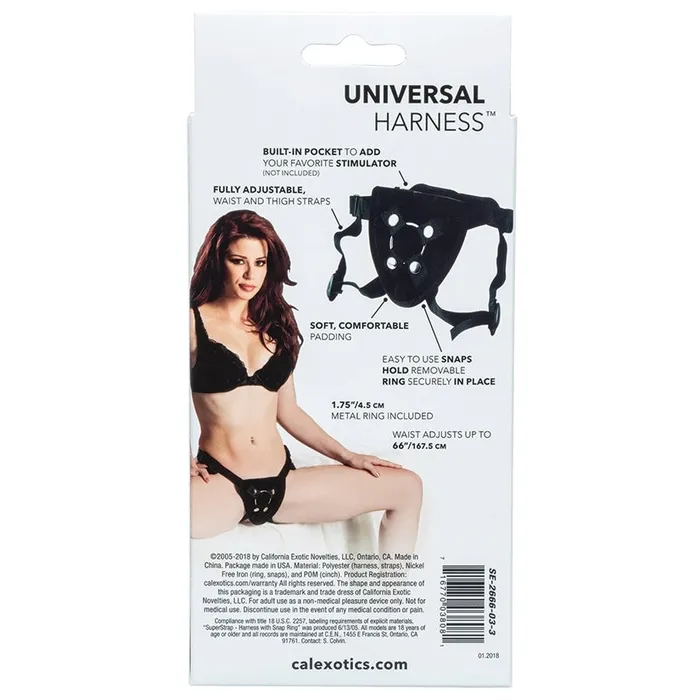 Female Sex Toys CAL EXOTICS Lovers Super Strap Universal HarnessBlack