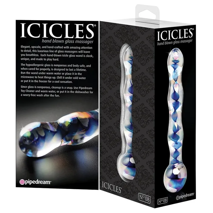 Vibrators Icicles No8Blue Swirl 7 PIPEDREAM