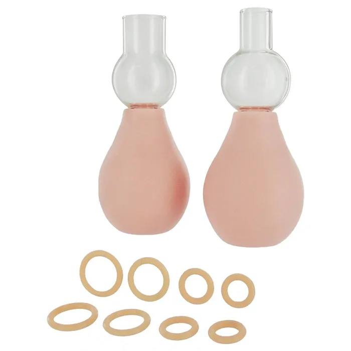 XR Brands Size Matters Perfect Fit Nipple Enlarger Pumps With O Rings Female Sex Toys