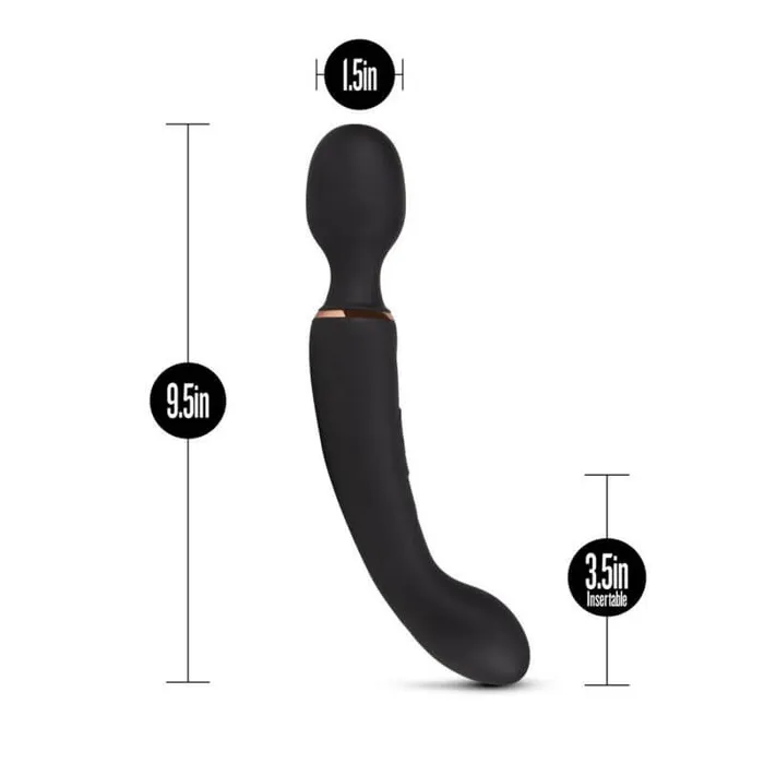 BLUSH Vibrators Lush Gia 2 in 1 Wand Vibrator Black