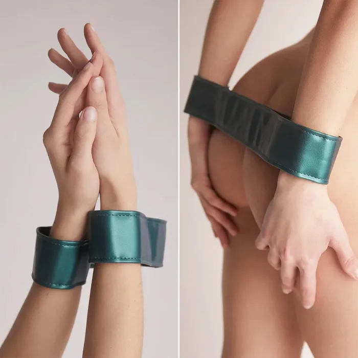 Female Sex Toys StrapOnMe StrapOnMe Curious Leatherette Harness Metallic Green