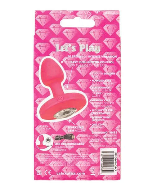 Male Sex Toys CalExotics Cheeky Gems Small Rechargeable Vibrating Probe Pink