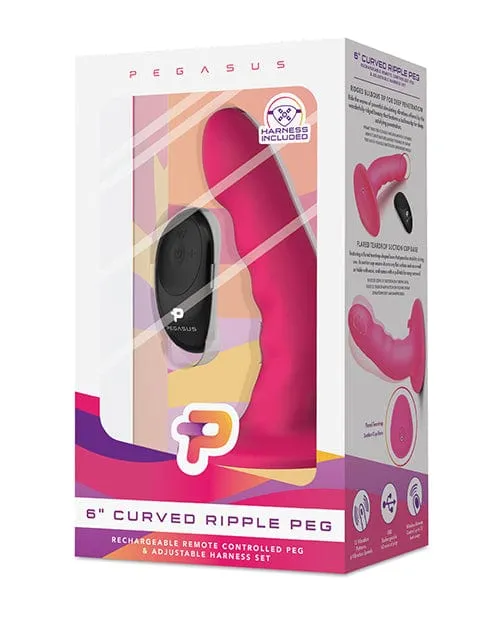 Pegasus 6 Rechargeable Ripple Peg with Adjustable Harness Remote Pink Pegasus Female Sex Toys Pegasus 6 Rechargeable Ripple Peg with Adjustable Harness Remote Pink Pegasus Female Sex Toys