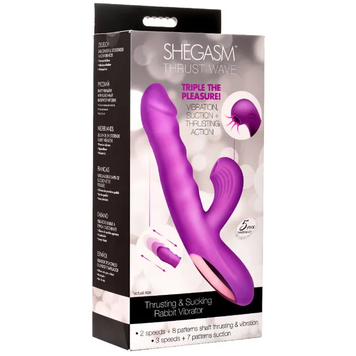 Xr Brands Inmi Vibrators Thrust Wave Thrusting and Sucking Rabbit Vibrator Purple Xr Brands Inmi Vibrators Thrust Wave Thrusting and Sucking Rabbit Vibrator Purple