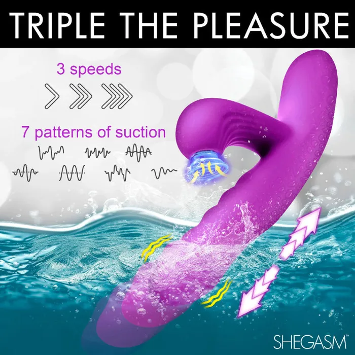 Xr Brands Inmi Vibrators Thrust Wave Thrusting and Sucking Rabbit Vibrator Purple Xr Brands Inmi Vibrators Thrust Wave Thrusting and Sucking Rabbit Vibrator Purple
