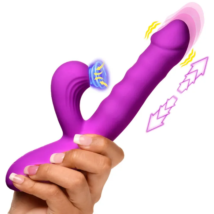 Xr Brands Inmi Vibrators Thrust Wave Thrusting and Sucking Rabbit Vibrator Purple Xr Brands Inmi Vibrators Thrust Wave Thrusting and Sucking Rabbit Vibrator Purple