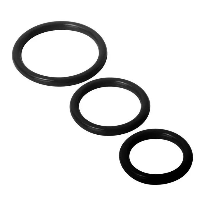 XR Brands Trinity Vibes Trinity Silicone Cock Rings Black Anal
