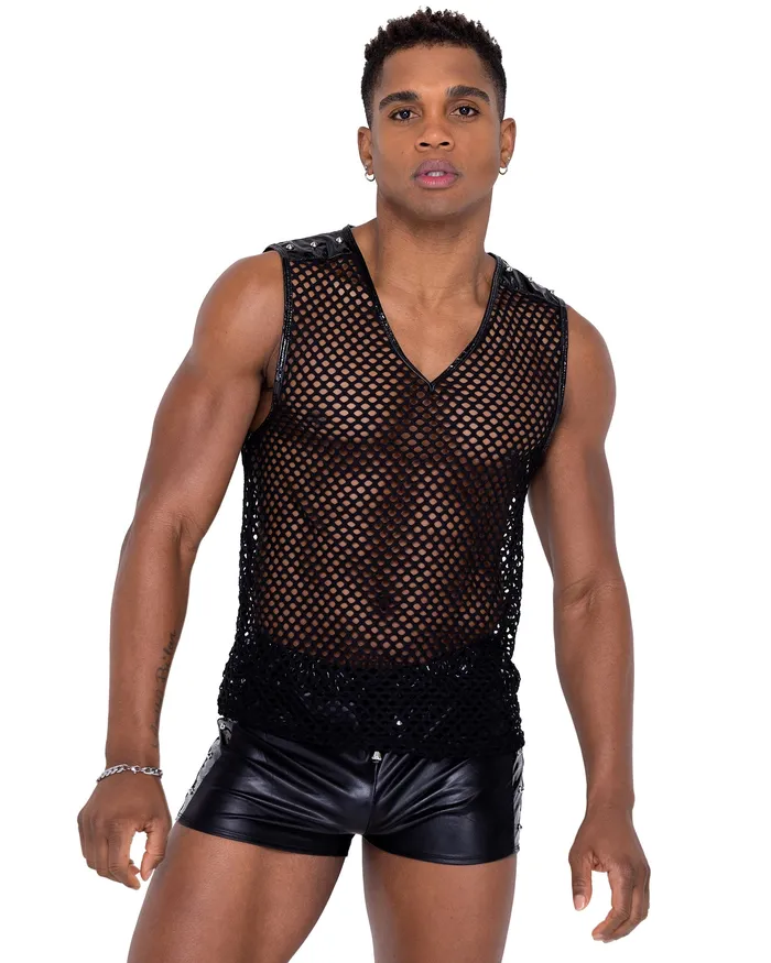 Female Sex Toys Roma Costume Inc 6330 Mens Fishnet Tank Top