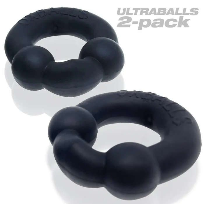 Ultraballs 2 Piece Cockring Set Night Black Oxballs Anal