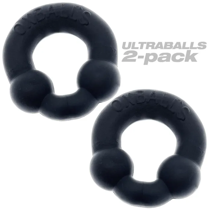 Ultraballs 2 Piece Cockring Set Night Black Oxballs Anal