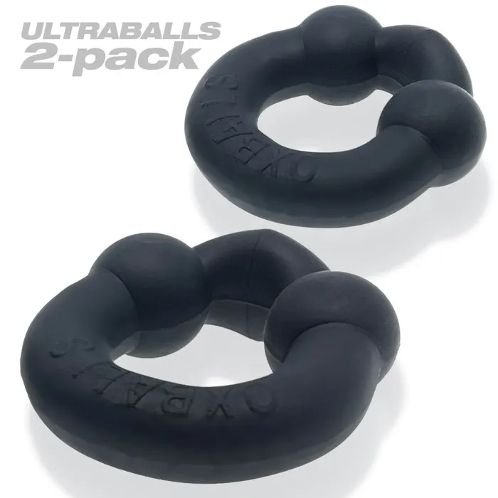 Ultraballs 2 Piece Cockring Set Night Black Oxballs Anal