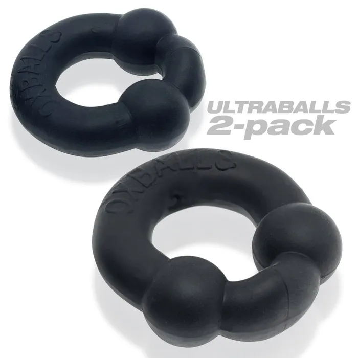 Ultraballs 2 Piece Cockring Set Night Black Oxballs Anal