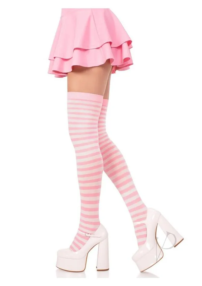Leg Avenue Vibrators Nylon Stocking W Stripe Whitelpi Os