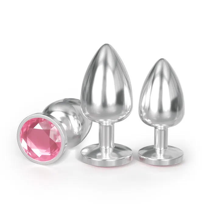 Oronova Anal Diamond Base Metal Anal Plug Set 3 Pieces