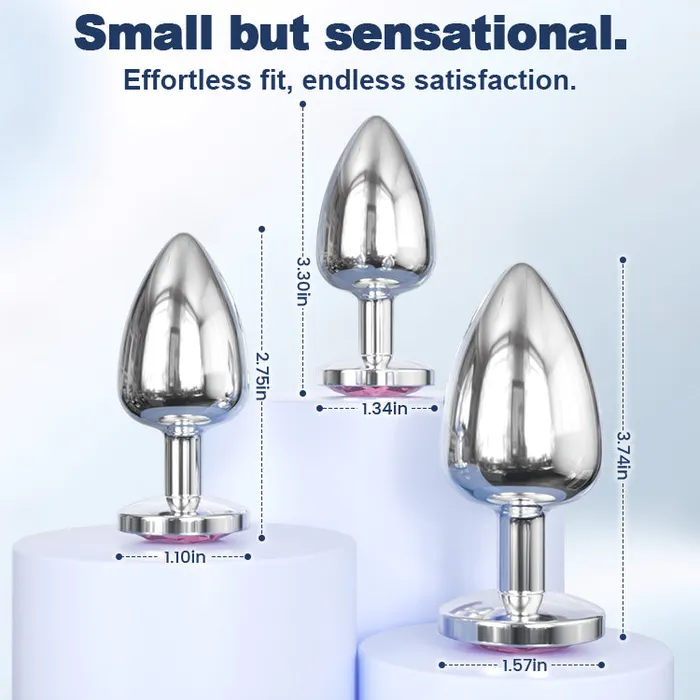 Oronova Anal Diamond Base Metal Anal Plug Set 3 Pieces