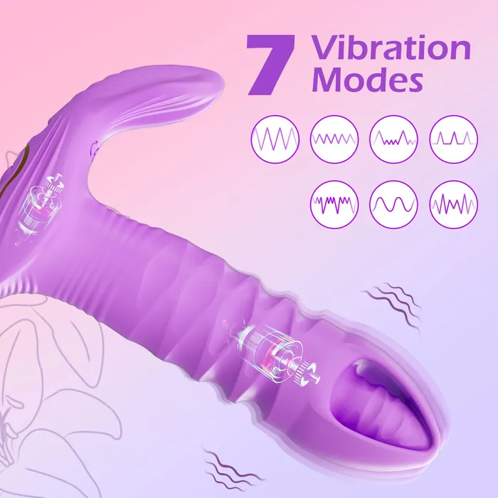 Oronova Female Sex Toys APPControlled 2in1 Thrusting Vibrator for GSpot Clitoral Bliss