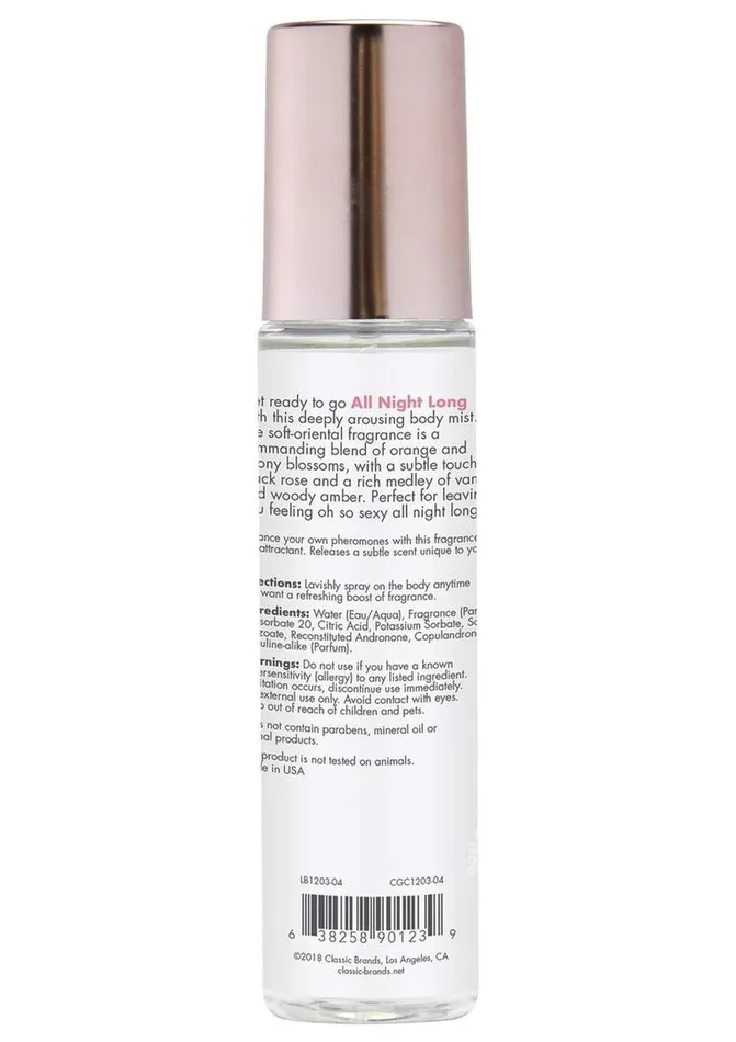 Classic Brands Vibrators CG Pheromone Fragrance Mist All Night Long 35 Ounces