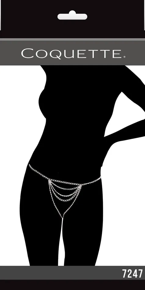 Coquette Black Crotchless Chain GString Coquette Anal
