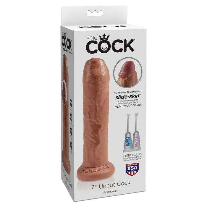 Dildos Pipedream Products King Cock 7 Uncut Cock Tan Pipedream Products