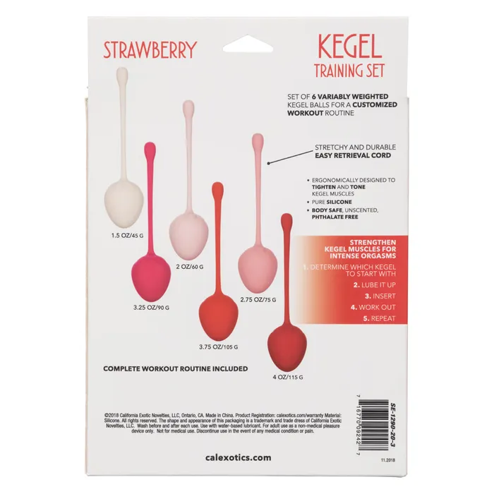Female Sex Toys Kegel Training Set Strawberry California Exotics