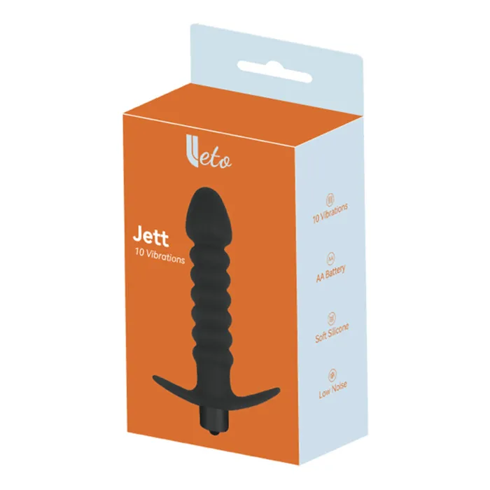Leto Male Sex Toys Leto Jett 10Mode Vibrating Ribbed Silicone Anal Plug