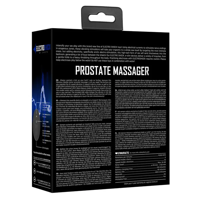 Male Sex Toys Shots Media ElectroShock Remote Control Vibrating EStimulation Prostate Massager