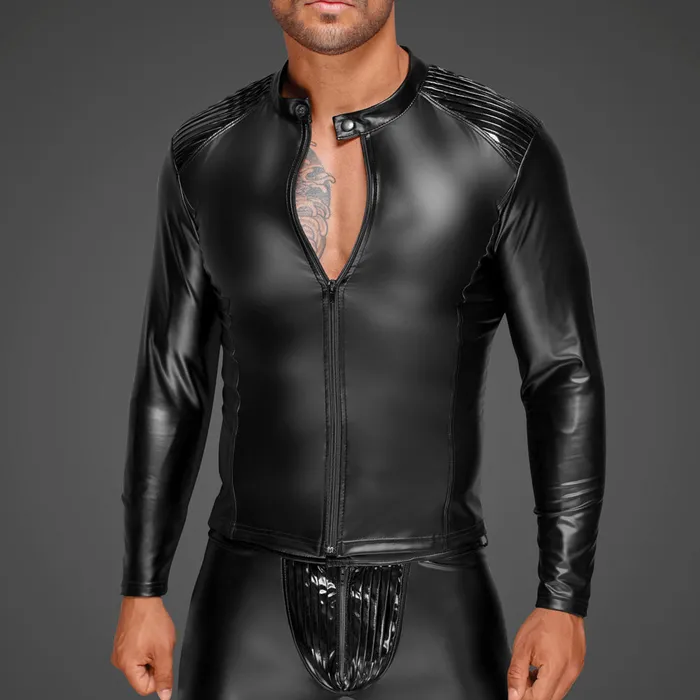Noir Handmade Powerwetlook Jacket With Pleated PVC Epaulettes Noir Handmade Male Sex Toys Noir Handmade Powerwetlook Jacket With Pleated PVC Epaulettes Noir Handmade Male Sex Toys