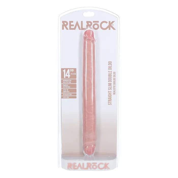 RealRock 14 Straight Slim DoubleEnded Dildo Shots Media Female Sex Toys