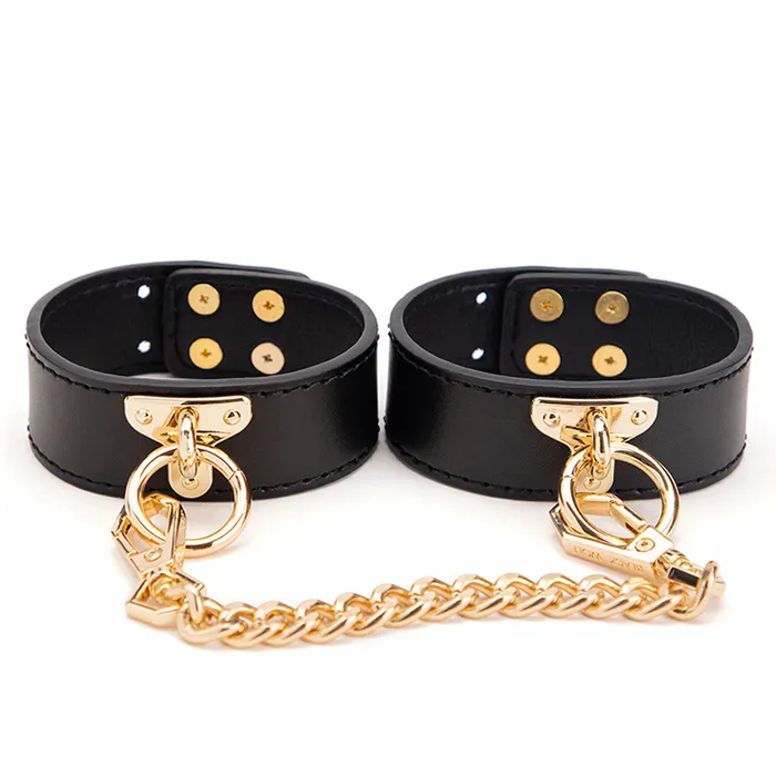 ZYL Leather ZYL Petite Faux Leather PushStud Wrist Cuffs Couples