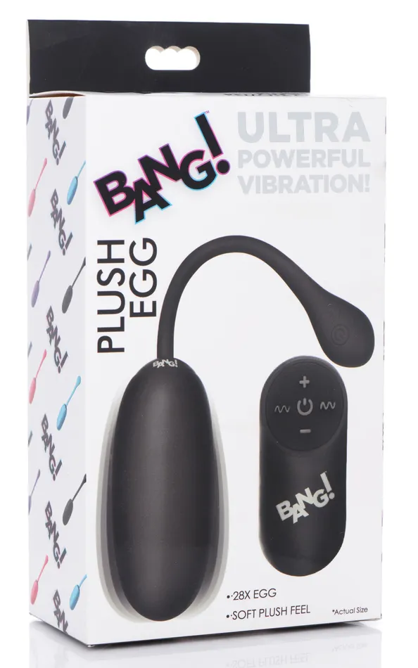 Anal 28x Plush Egg and Remote Black XR Brands Bang