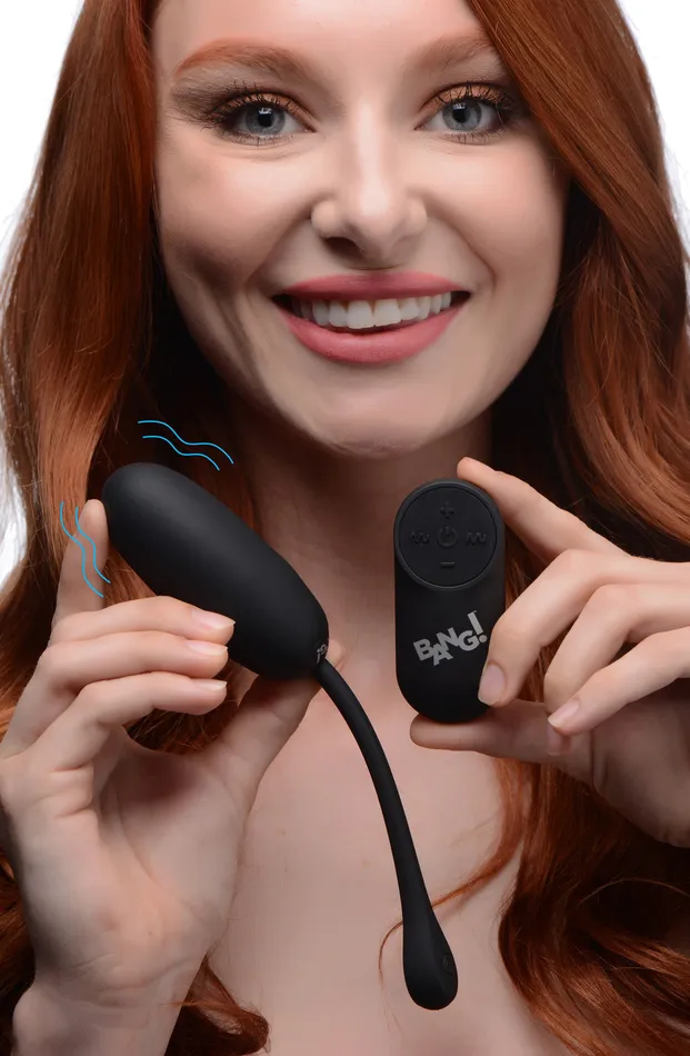 Anal 28x Plush Egg and Remote Black XR Brands Bang Anal 28x Plush Egg and Remote Black XR Brands Bang