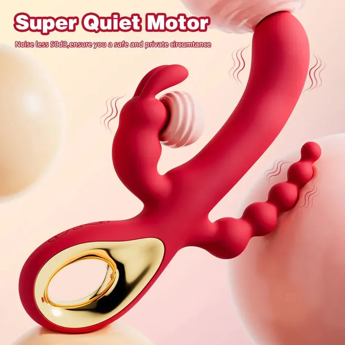Anal Domlust Rabbit G Spot Vibrator Anal Beads Butt Plug 3in1 Female Sex Toys