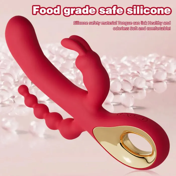 Anal Domlust Rabbit G Spot Vibrator Anal Beads Butt Plug 3in1 Female Sex Toys