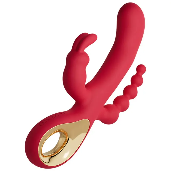 Anal Domlust Rabbit G Spot Vibrator Anal Beads Butt Plug 3in1 Female Sex Toys