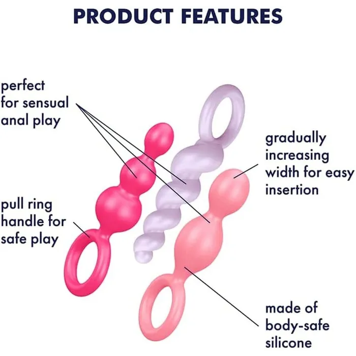 Anal Satisfyer Pro Satisfyer Booty Call Set Of 3 Multicolour Anal Plugs