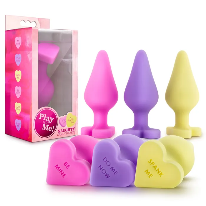 Blush Vibrators Naughty Candy Hearts Display 9 Pieces Assorted Colors