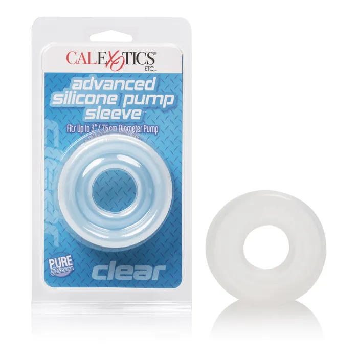 CalExotics Male Sex Toys Advanced Silicone Pump Sleeve Clear CalExotics Male Sex Toys Advanced Silicone Pump Sleeve Clear