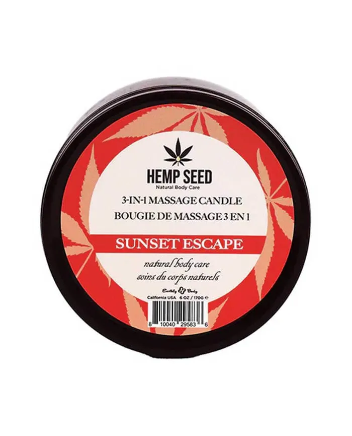 Couples Earthly Body Hemp Seed 3in1 Massage Candle Sunset Escape 6 Oz Couples Earthly Body Hemp Seed 3in1 Massage Candle Sunset Escape 6 Oz