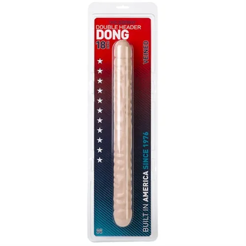 Dildos Double Header 18 Inches Veined White Doc Johnson