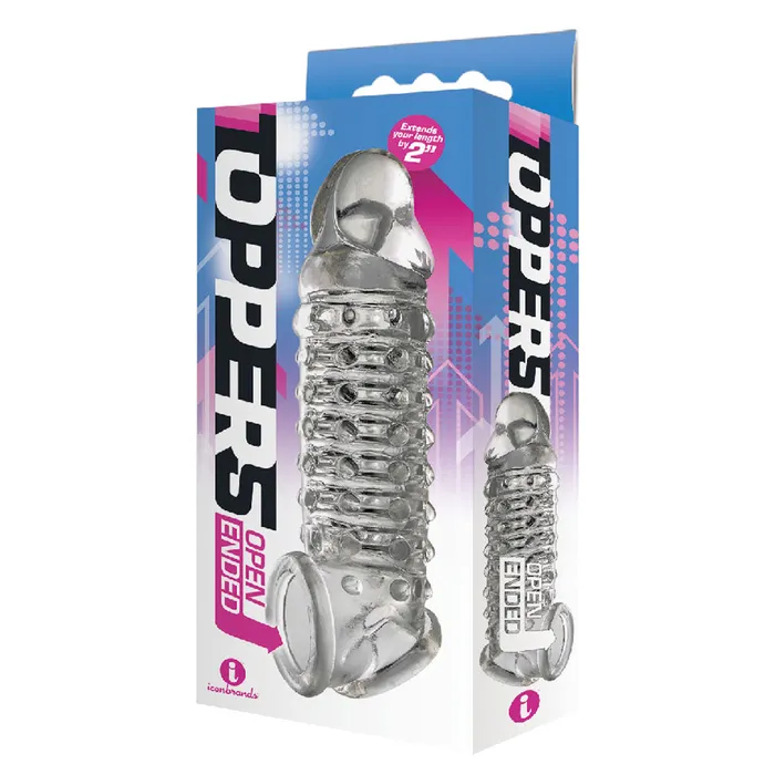 Dildos Icon Brands The 9s Toppers Open Ended Extender Clear