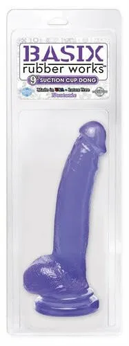 Dildos Pipedream Basix Rubber Works 9 Inch Suction Cup Dong Purple