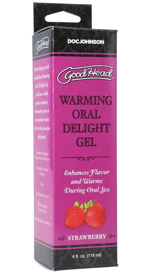 Doc Johnson Enhancers Goodhead Warming Oral Delight Gel Strawberry 4 Fl Oz