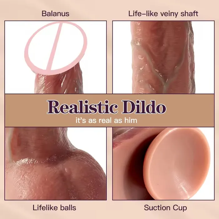 Domlust Female Sex Toys Realistic Dildo Butt Plug Lifelike Penis Silicone Suction Cup Female Sex Toys