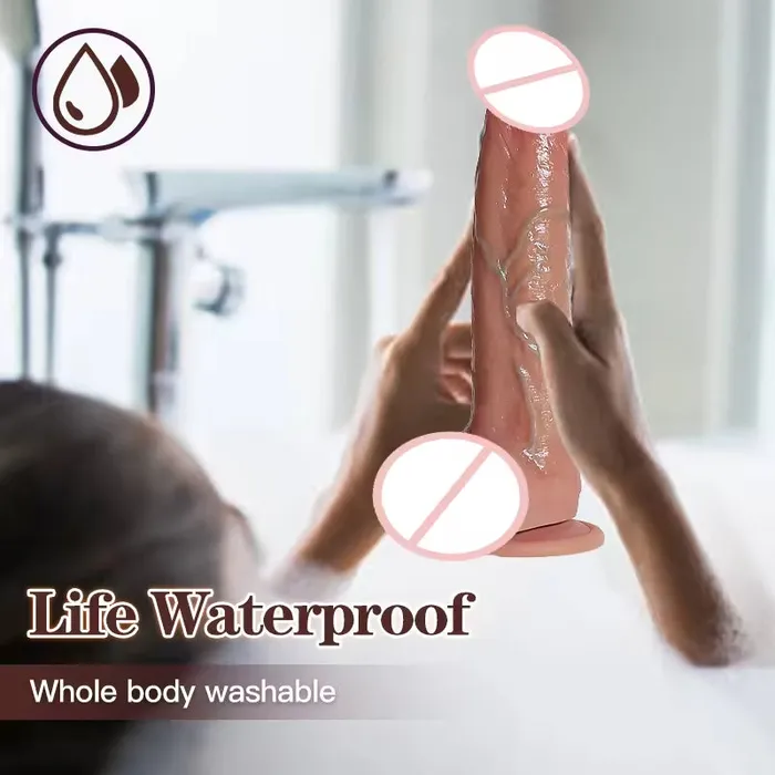 Domlust Female Sex Toys Realistic Dildo Butt Plug Lifelike Penis Silicone Suction Cup Female Sex Toys