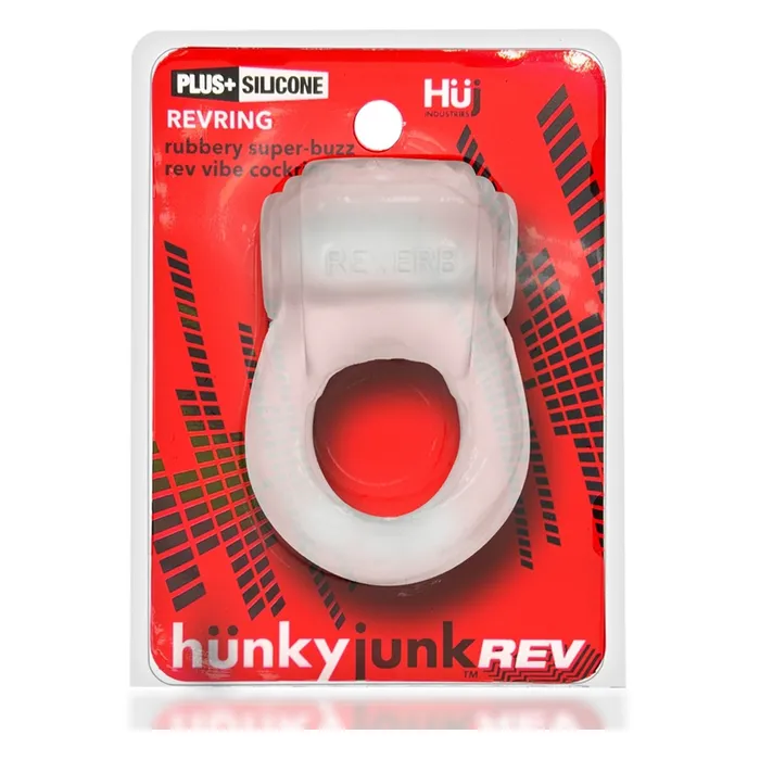 Hunkyjunk REVRING ring with vibe CLEAR ICE w Blue Vibe Vibrators